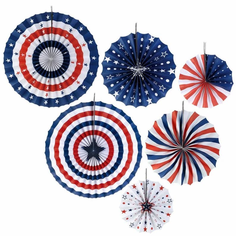4th of july paper fans