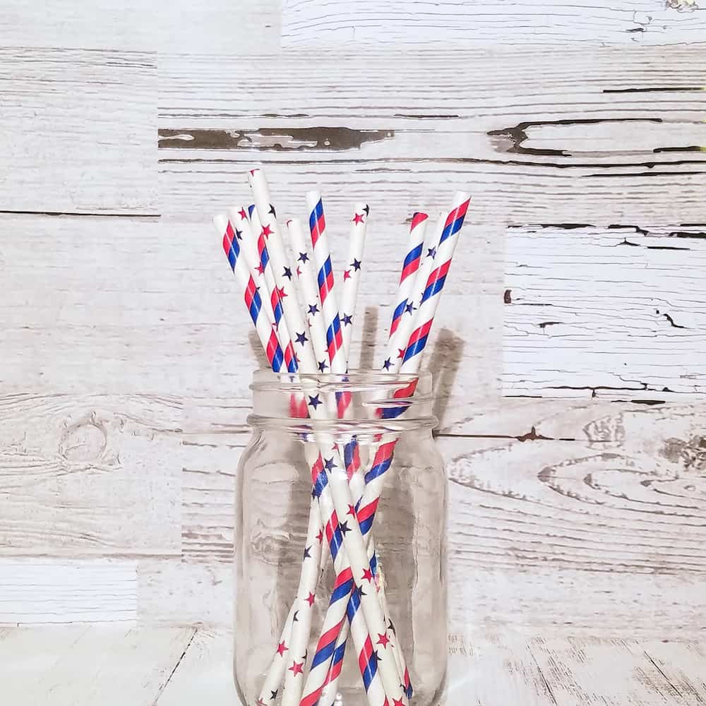 Patriotic Biodegradable Straws