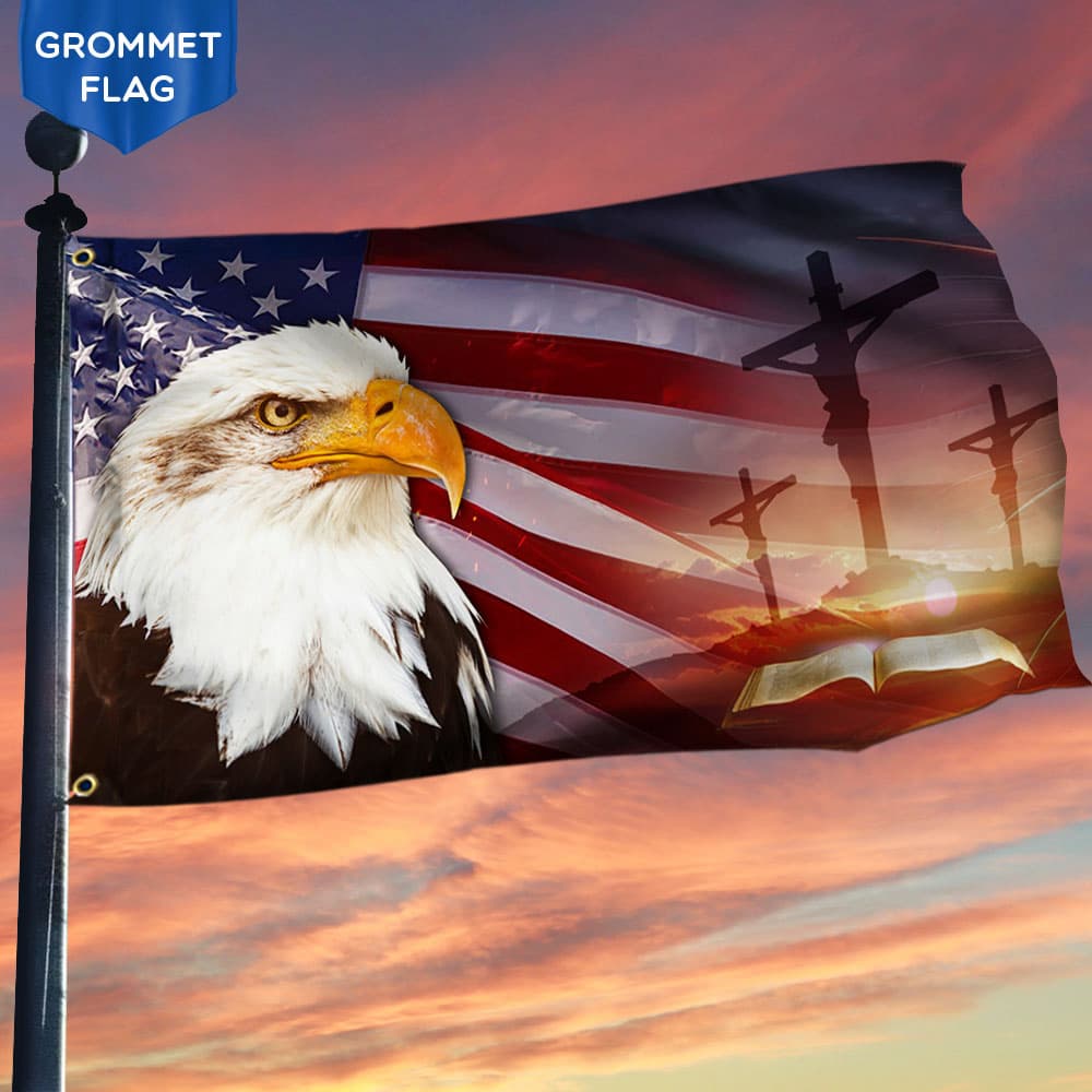 Patriotic Eagle Grommet Flag