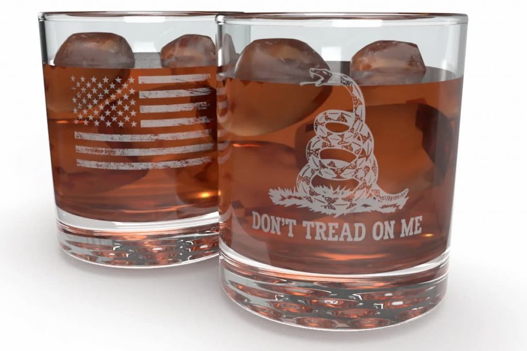 whiskey glass don't tread on me