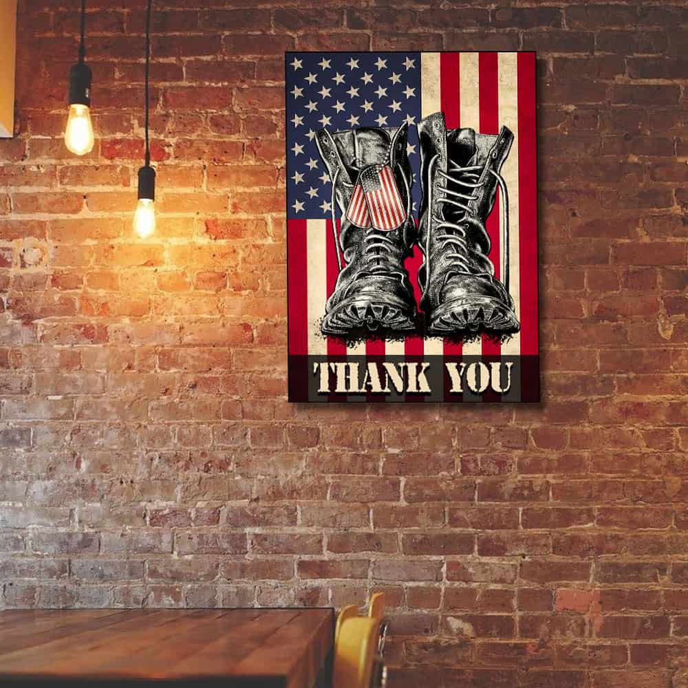 Thank You American Veteran Hanging Metal Sign