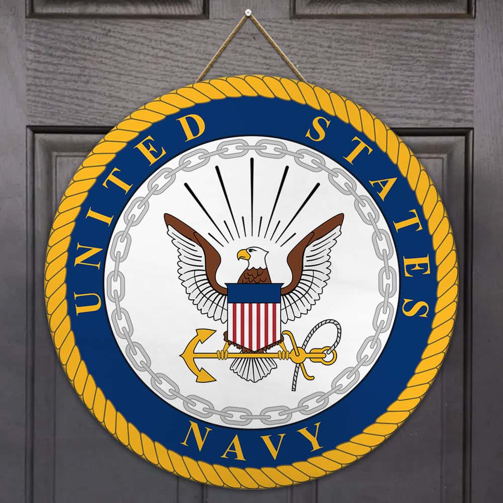 US Navy Wooden Sign United States Navy Wooden Sign