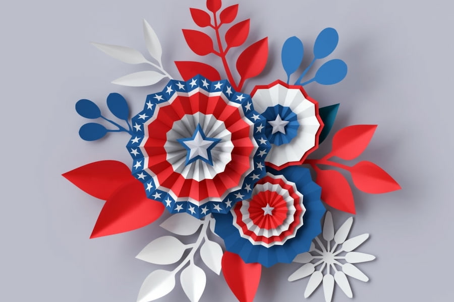 patriotic 3d paper flowers