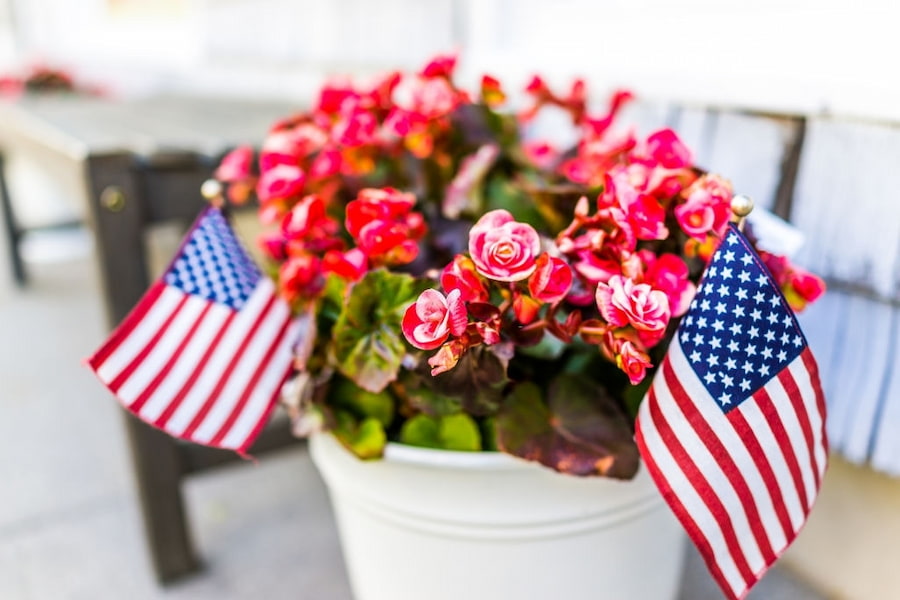 patriotic flower pot