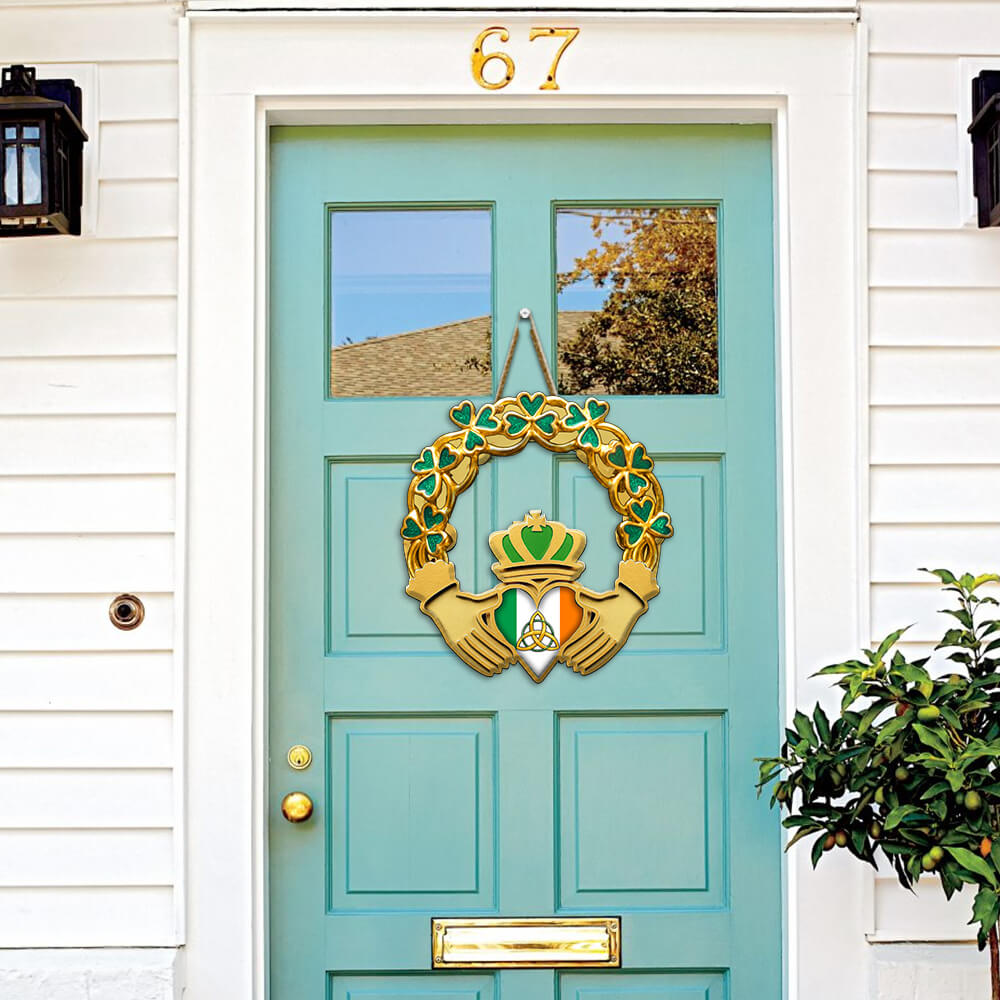 Irish St. Patrick’s Day Custom Wooden Sign Claddagh