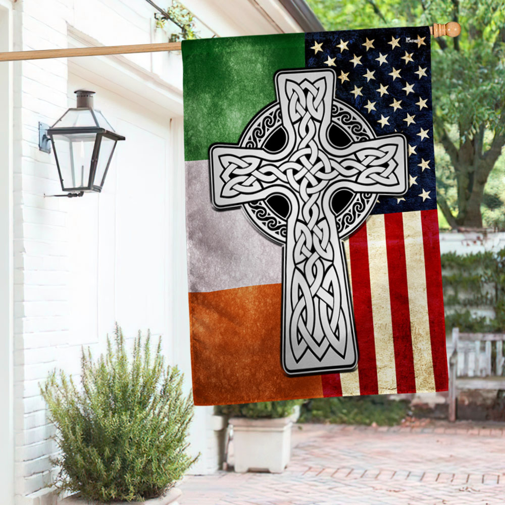 Irish Celtic Knot Cross Flag