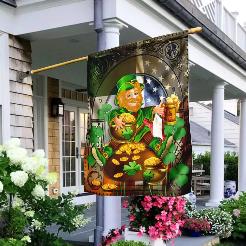 Irish American Leprechaun Flag
