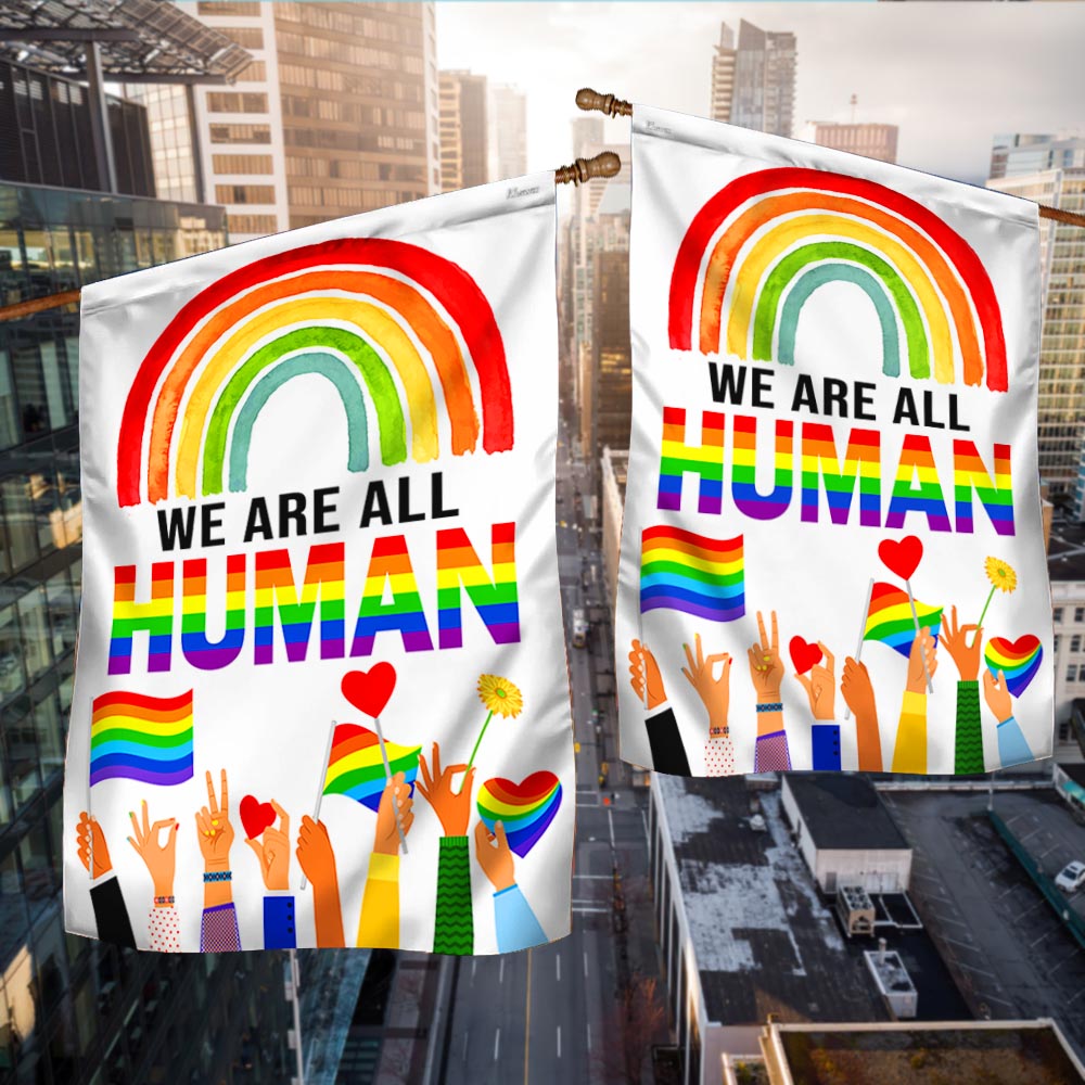 Pride Rainbow Support LGBT We Are All Human Flag