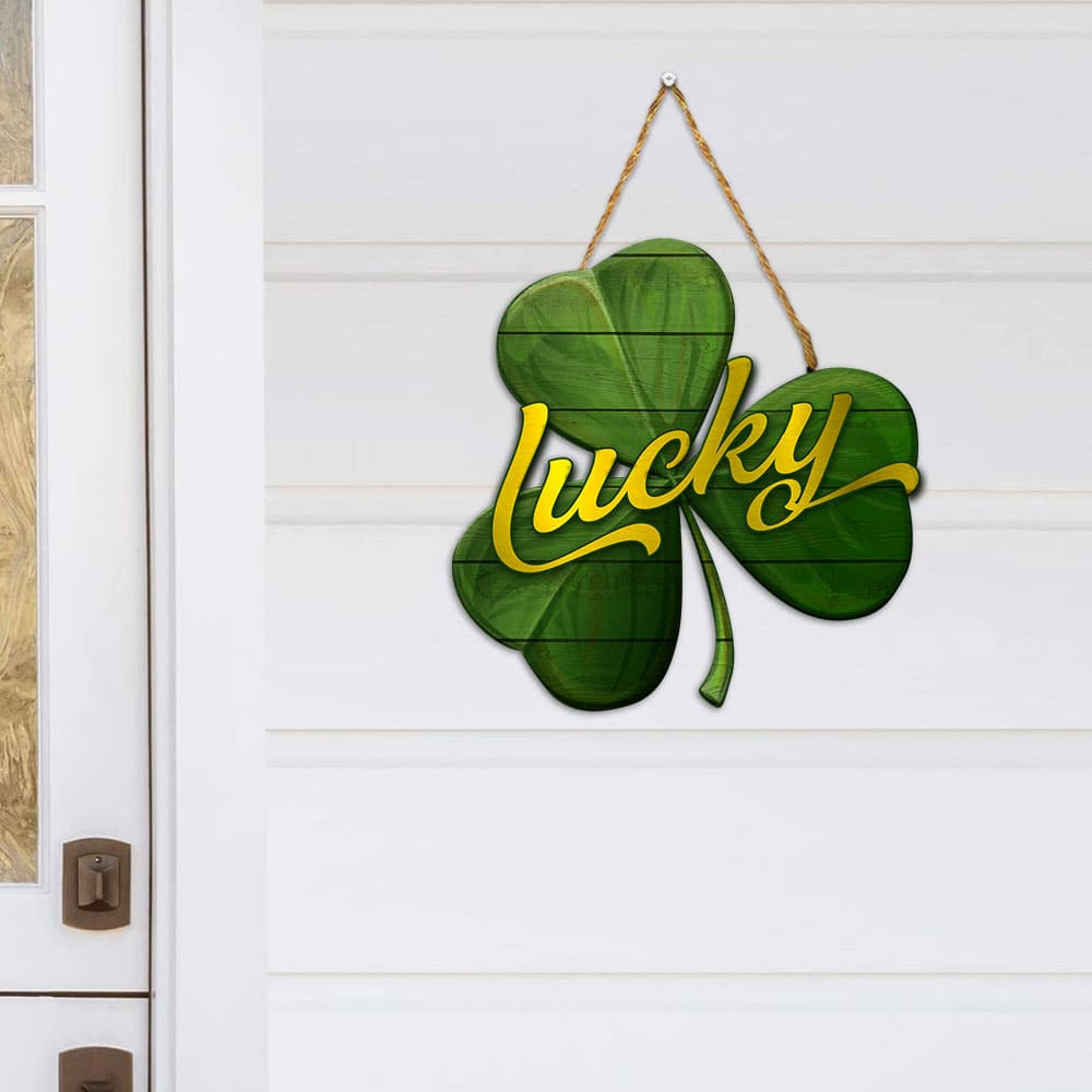 Shamrock Lucky ST Patrick’s Day Irish Wooden Sign