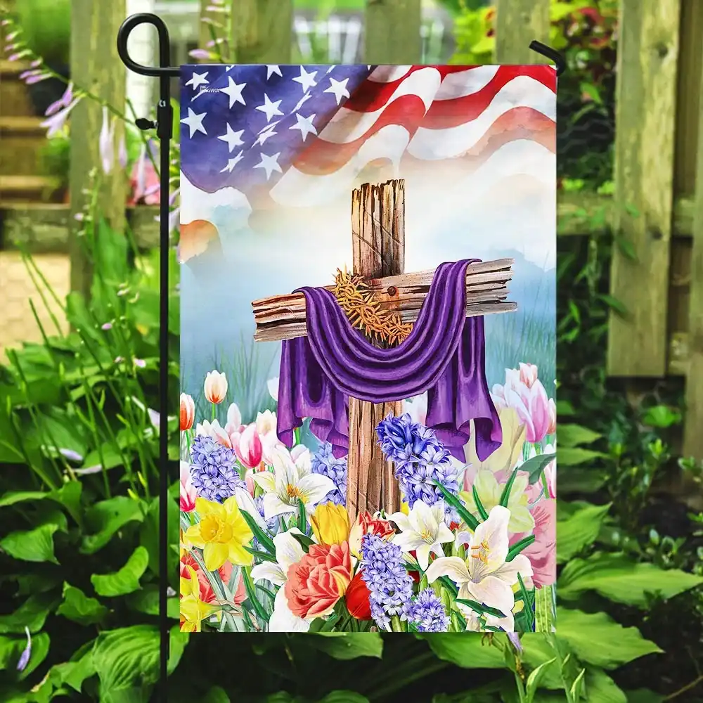 God Jesus Christian Easter Garden Flag