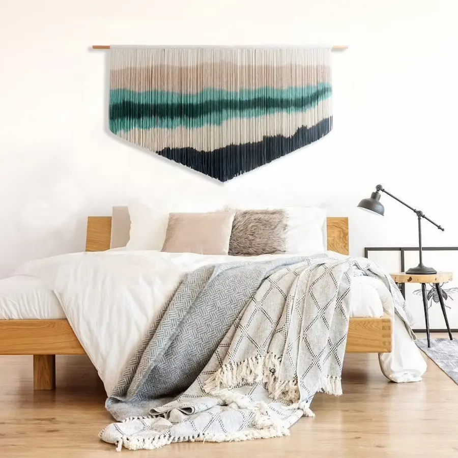 macrame as decoration in a bedroom