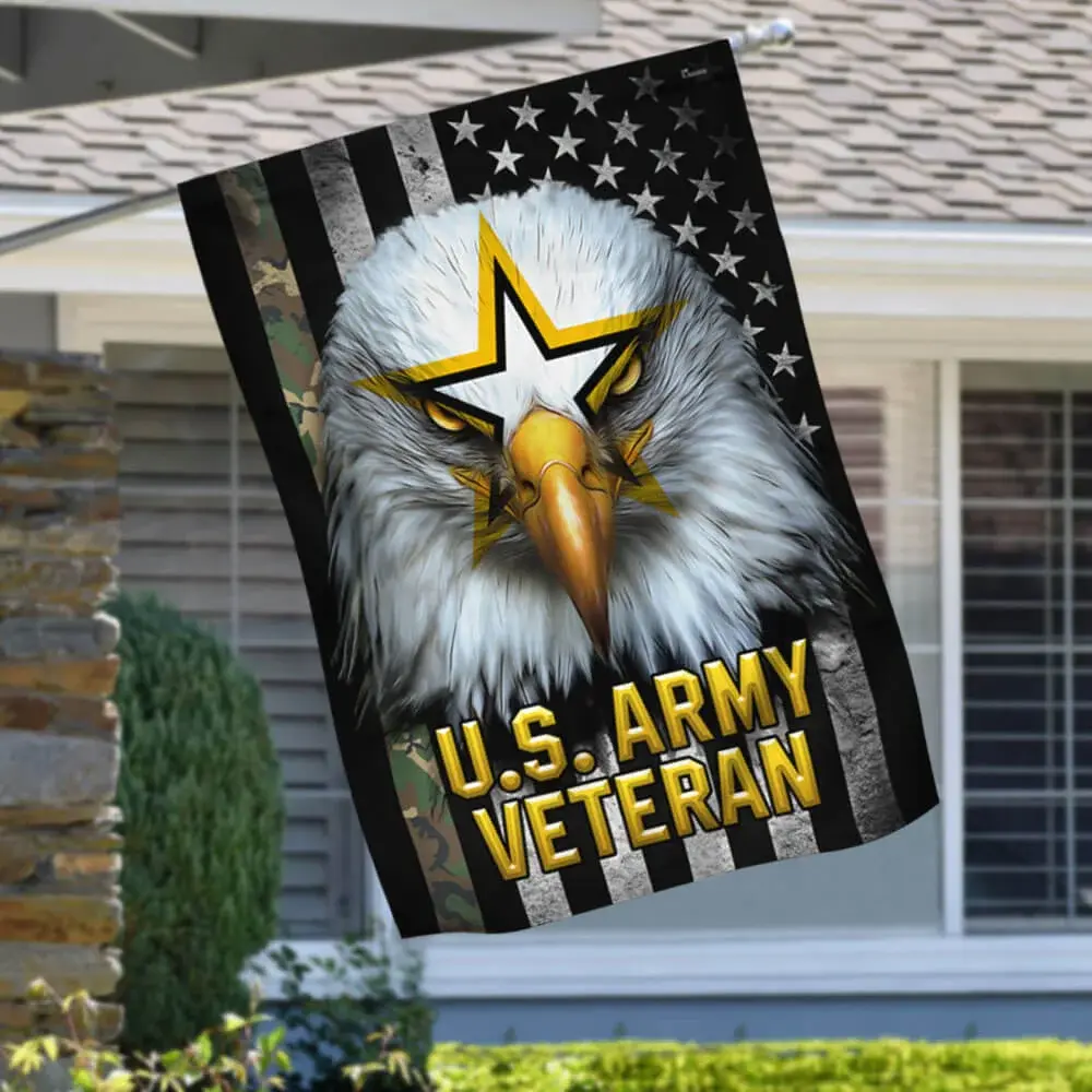 us army veteran bald eagle flag