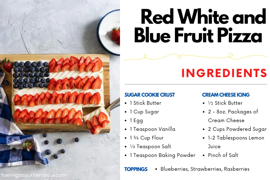 Red White and Blue Fruit Pizza