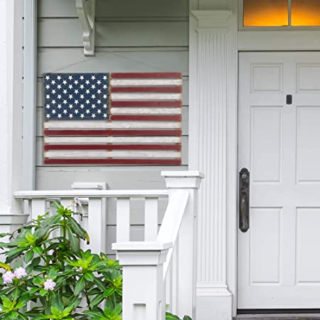 Wooden Outdoor Decor US Flag