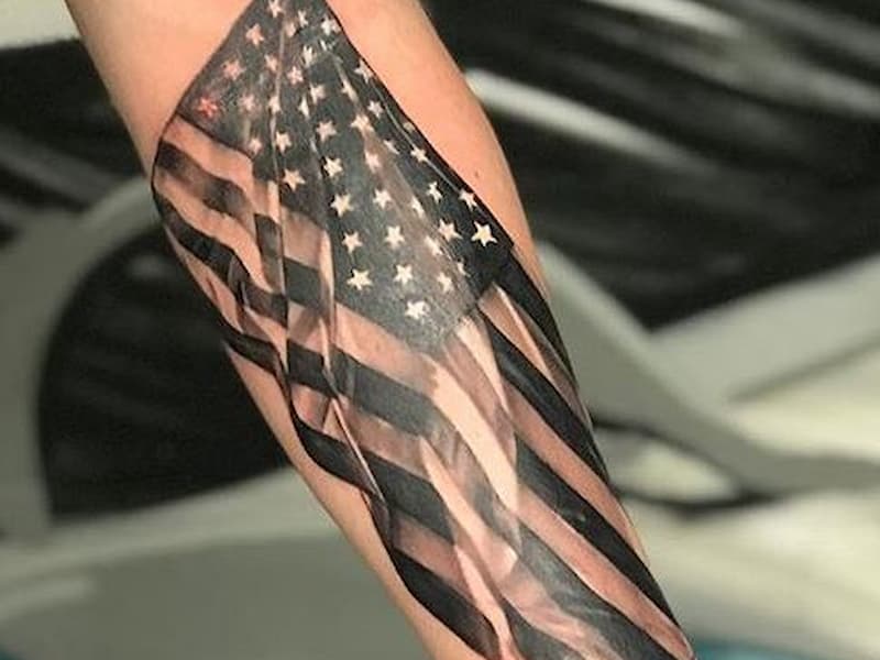 American Flag Tattoo Drawing Left Arm HD Png Download  Transparent Png  Image  PNGitem