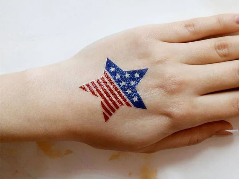 american flag tattoo back
