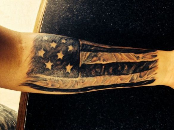 small black american flag tattoo