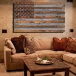 barn wood US flag