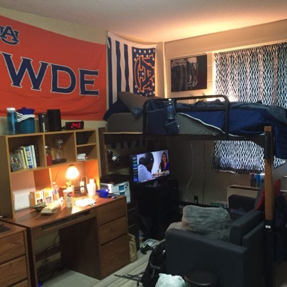 dorm and flags