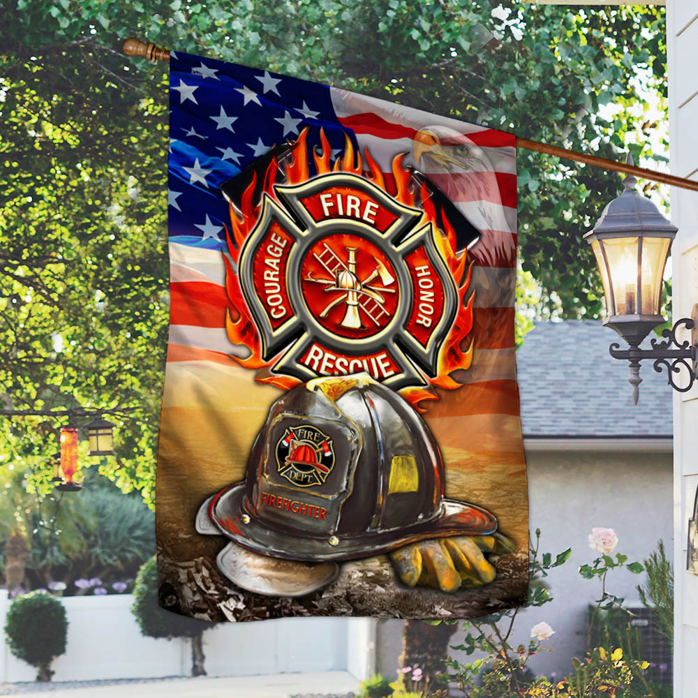 Proud Firefighter Fireman Flag