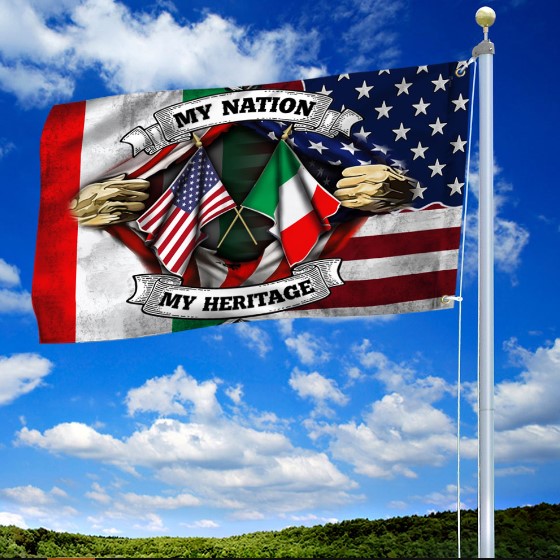 American & Italian Grommet Flag