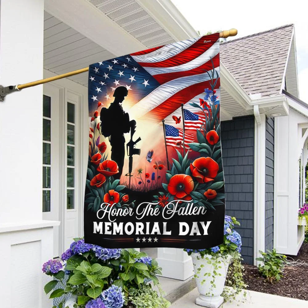 Memorial Day US Veteran Honor The Fallen Flag