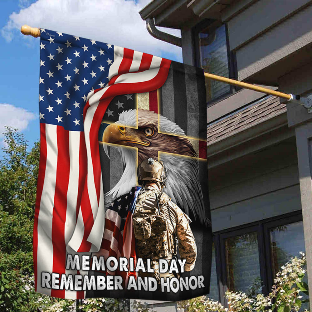 Memorial Day Remember And Honor, U.S. Veteran American Eagle Flag