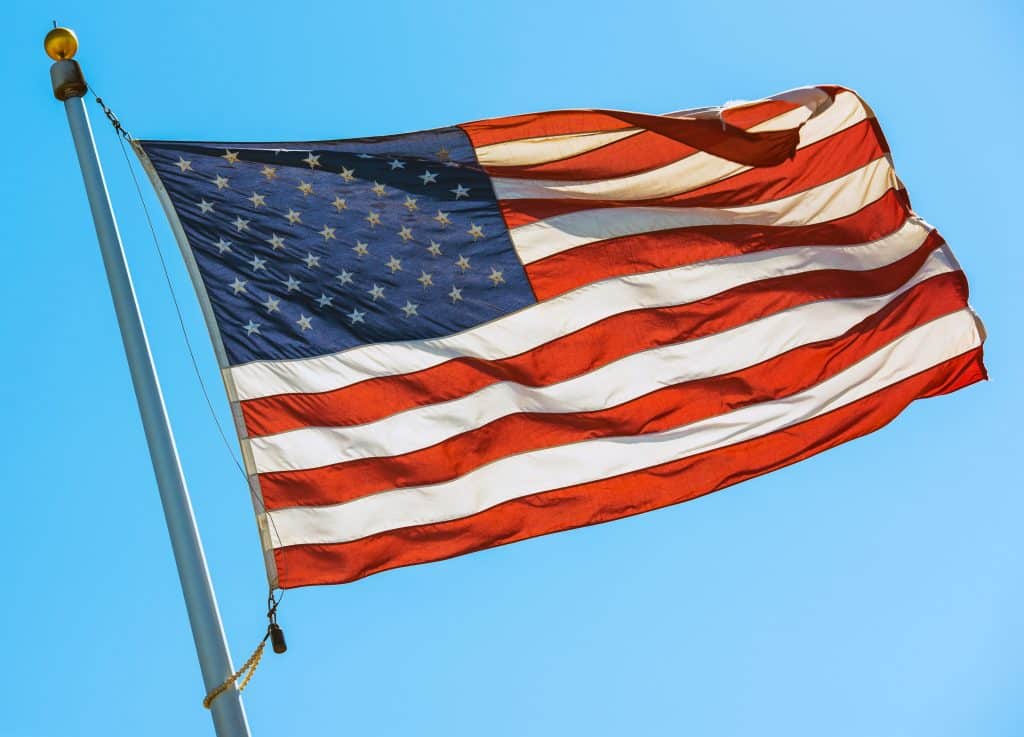 American Flag on a Pole