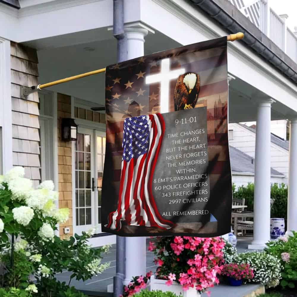 9 11 Memorial Flag Flagwix™ The Heart Never Forgets The Memories Within Patriot Day Flag