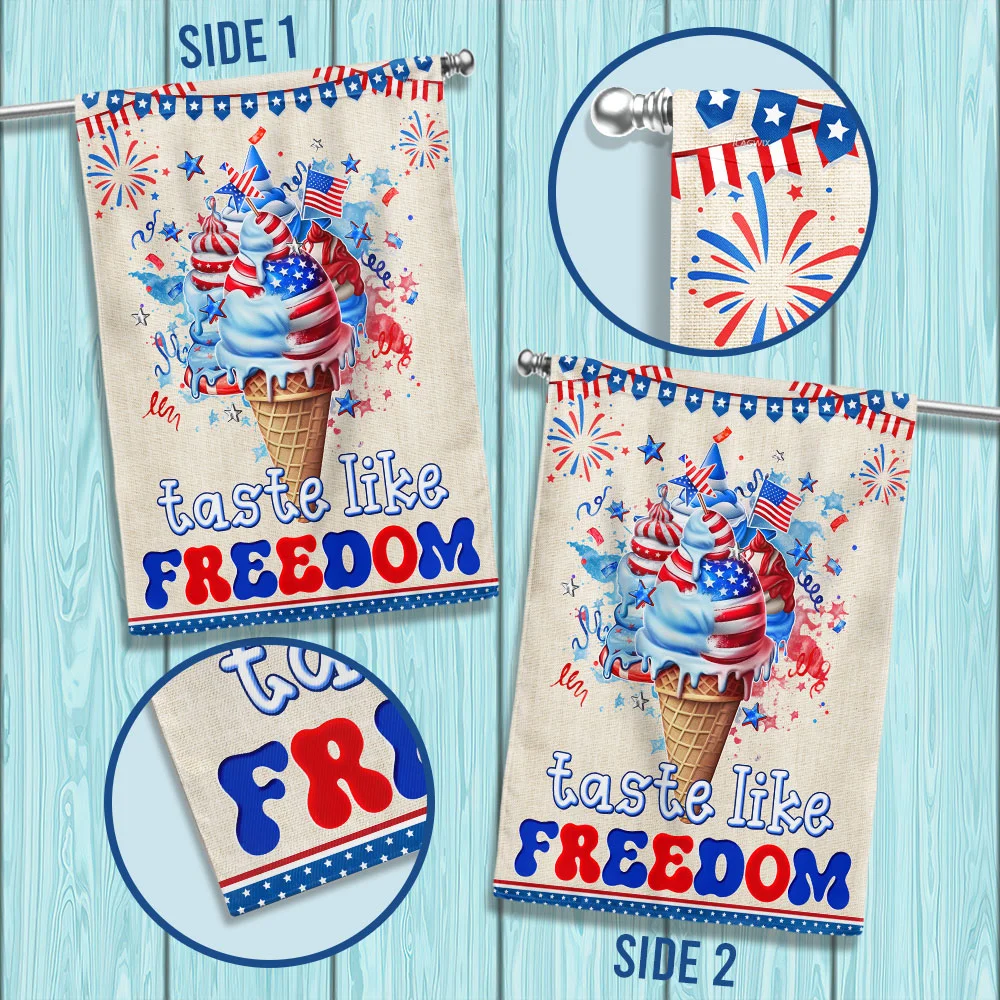 Ice Cream Taste Like Freedom 4th Of July Flag