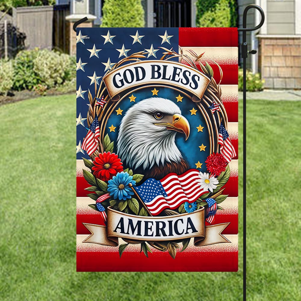 God Bless America Eagle Flag