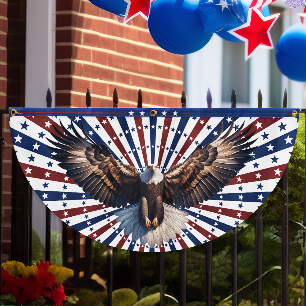 Patriotic Eagle 4th Of July Non-pleated Fan Flag