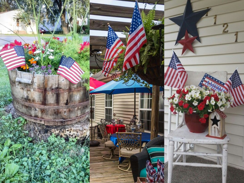 Outdoor Decor with 4th of July Garden Flags