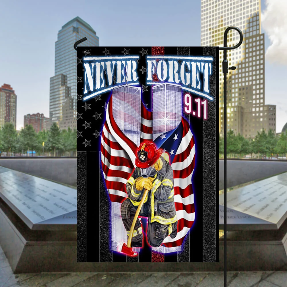 9/11 Flag, Never Forget 911, Firefighter LNT247F