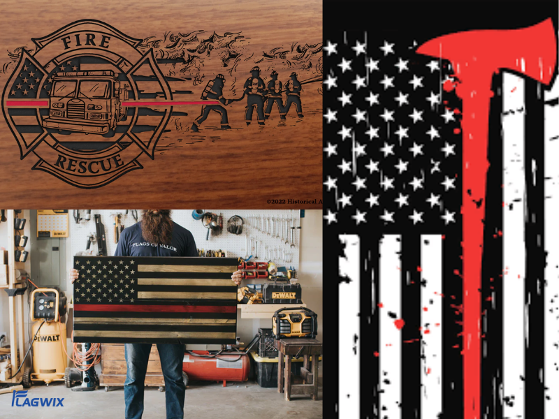 Thin Red Line 911 firefighters flag