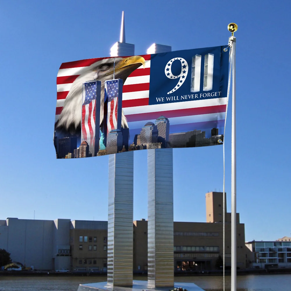 911 Grommet Flag We Will Never Forget 911 Patriot Day BNN406GFv1