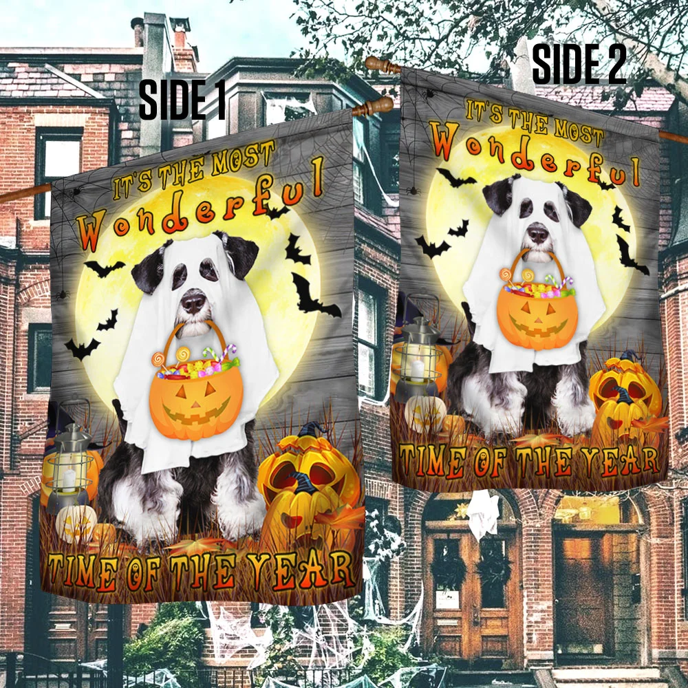 Halloween Schnauzer Boo Flag It’s The Most Wonderful Time Of The Year Flag MLN507F