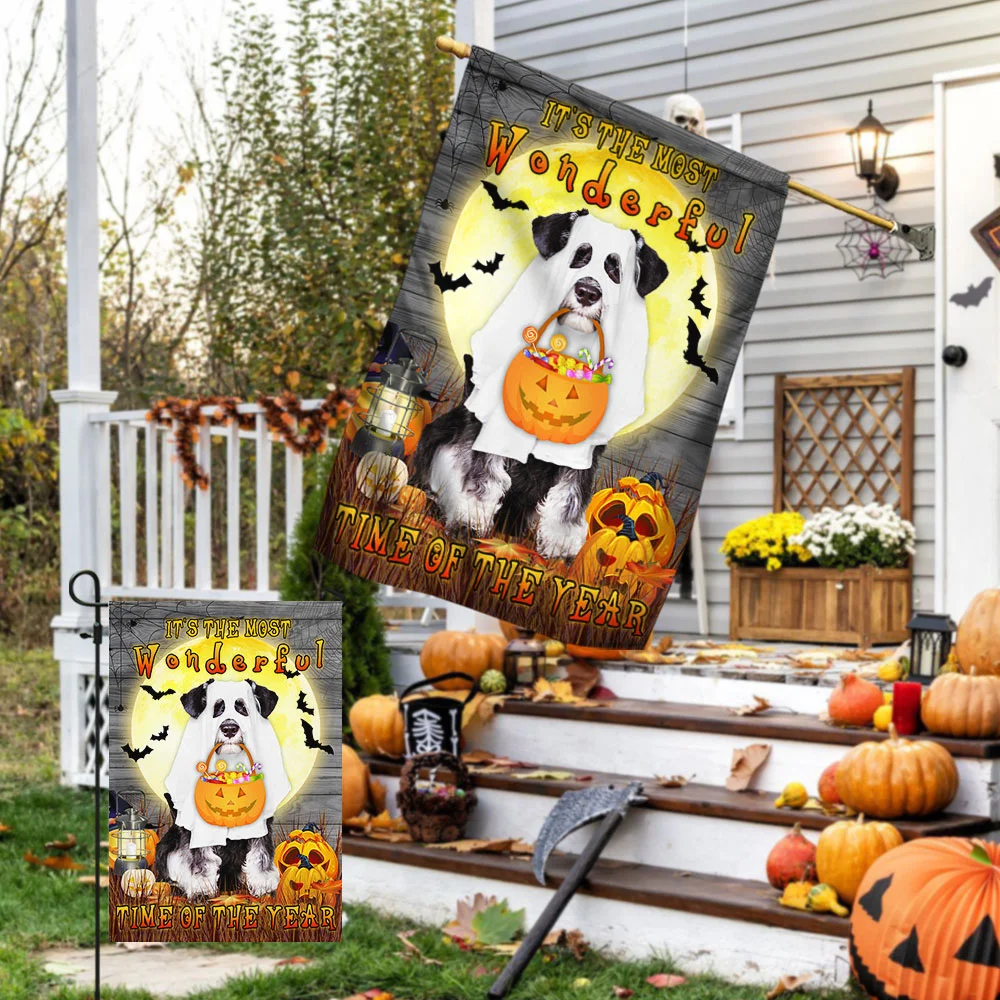 Halloween Schnauzer Boo Flag It’s The Most Wonderful Time Of The Year Flag MLN507F
