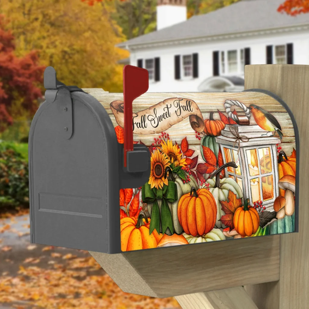 Fall Sweet Fall Pumpkin Sunflower Mailbox Cover Magnetic BNN597MB