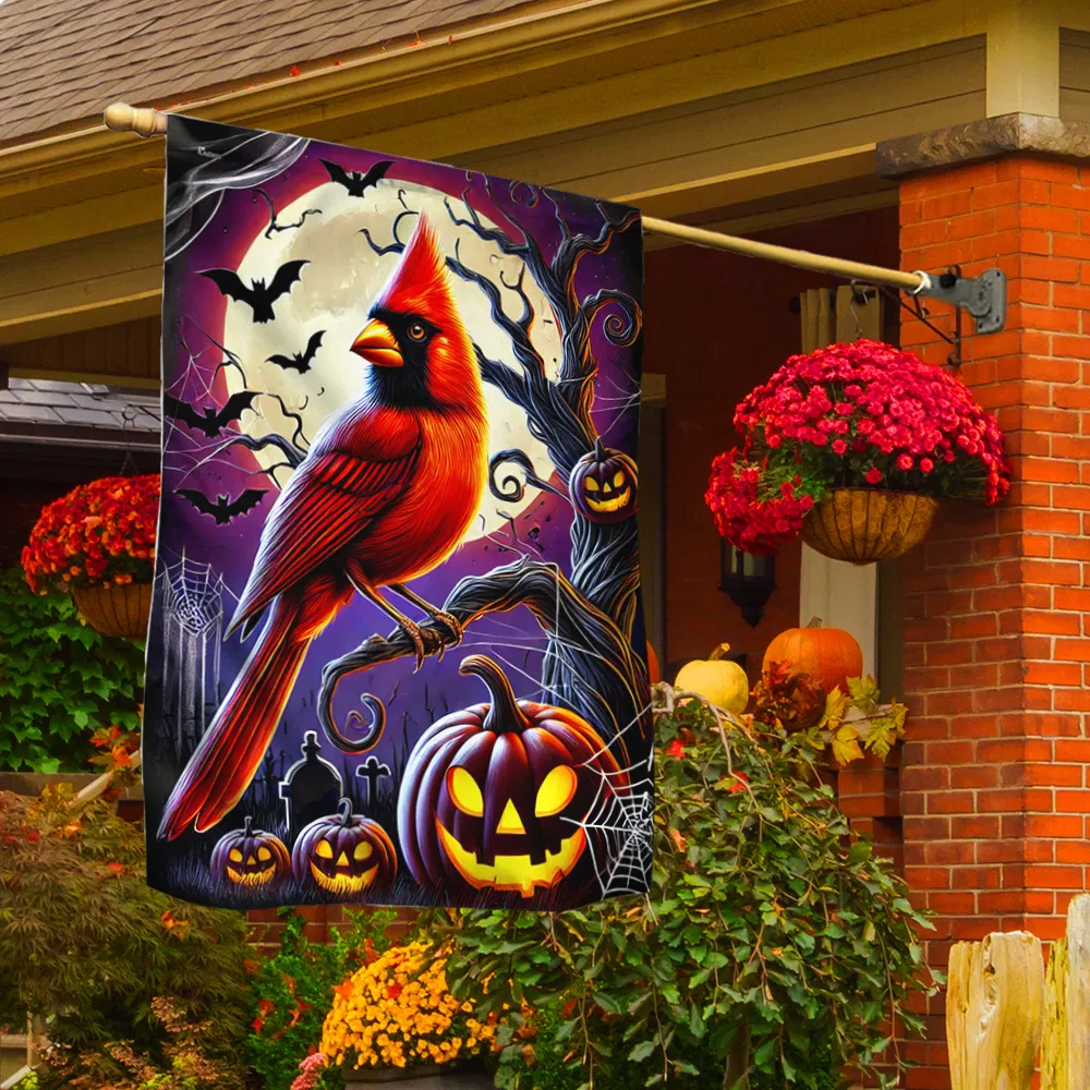 Cardinal Halloween Flag