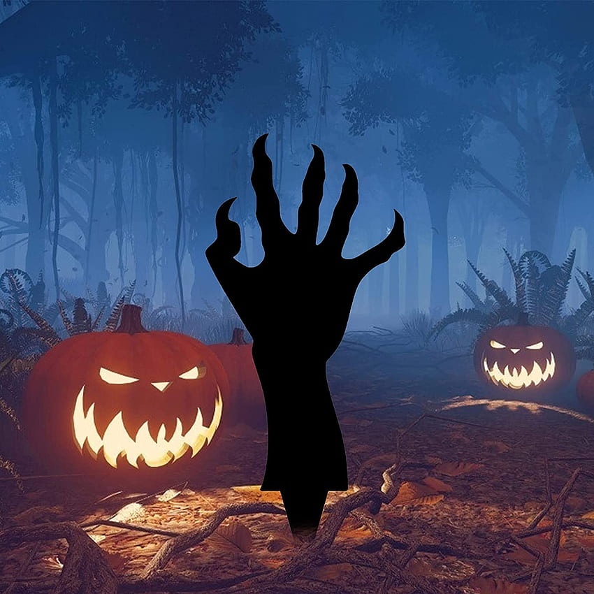 Flagpole Halloween Animated Decorations zombie hands