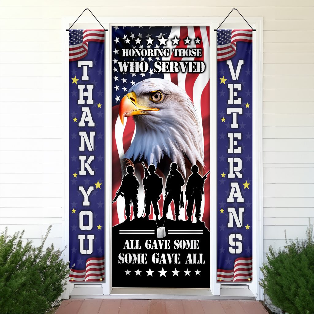 Veterans Day, Home Of The Free Because Of The Brave Door Cover & Banners TPT1273CB