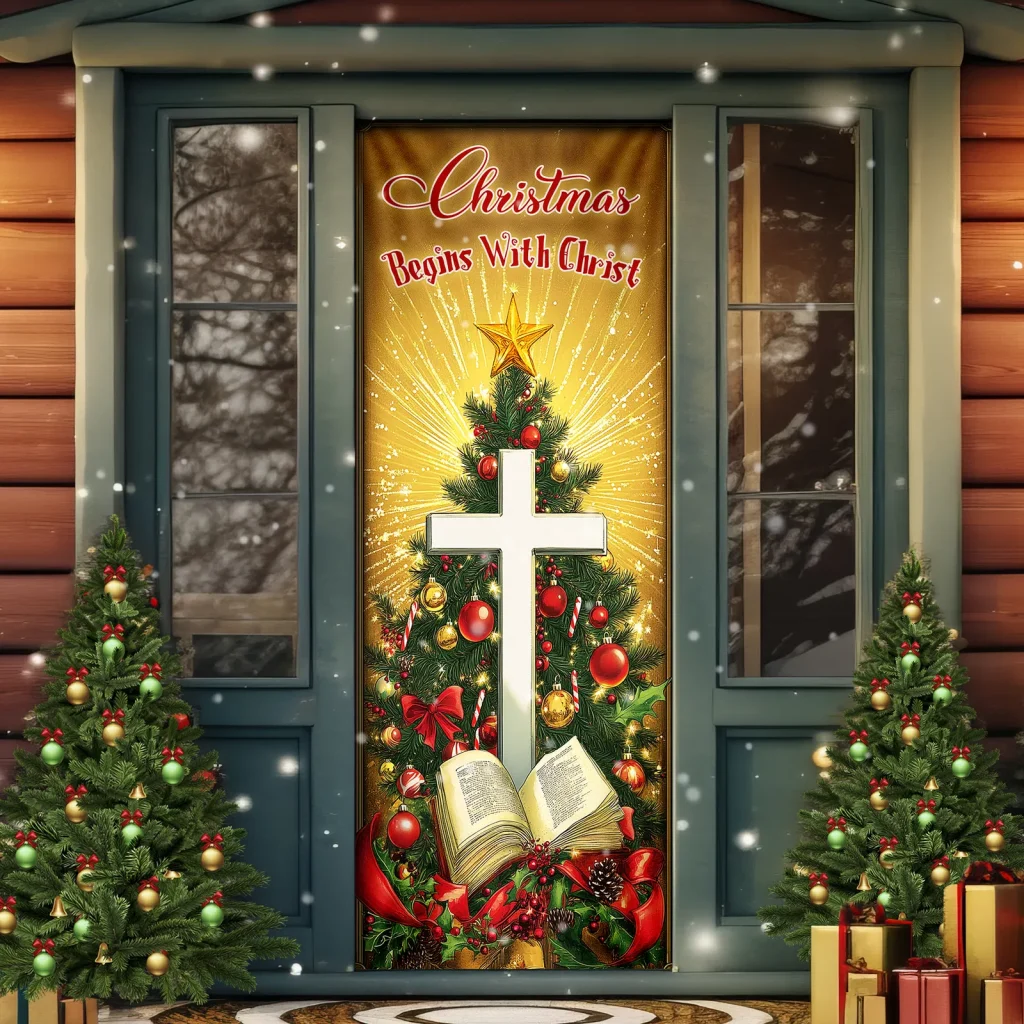 Christmas Begins With Christ Door Cover