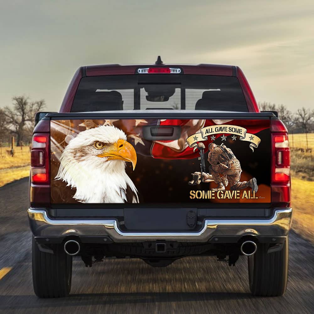 All Gave Some Some Gave All Eagle Veteran Truck Tailgate Decal Sticker Wrap LHA1768TD