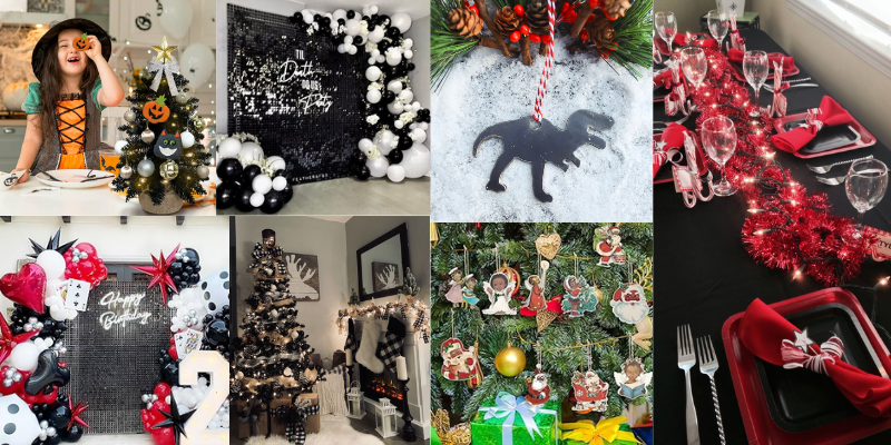 Black-Themed Christmas Decoration For Kids