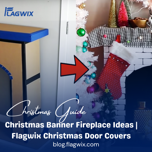 Christmas Banner Fireplace Ideas | Flagwix Christmas Door Covers