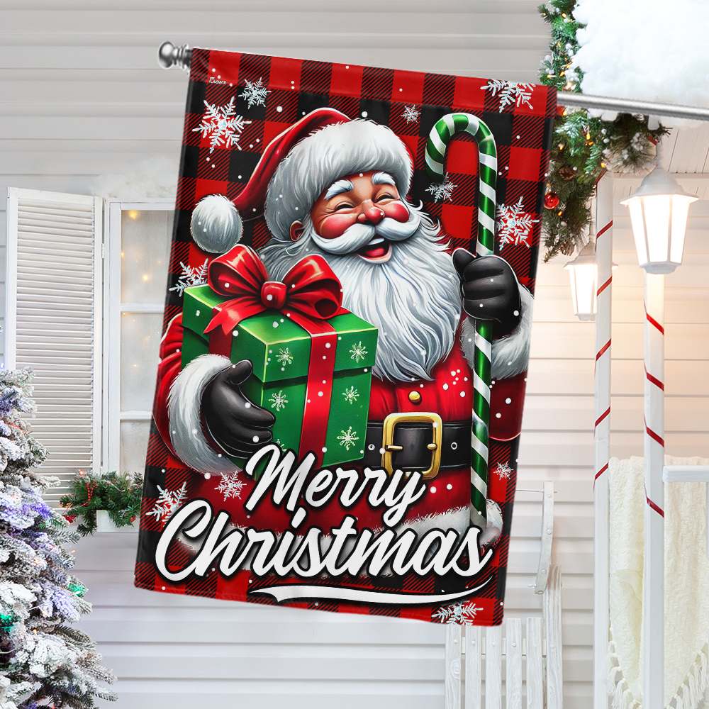 Funny Santa Claus Merry Christmas Flag