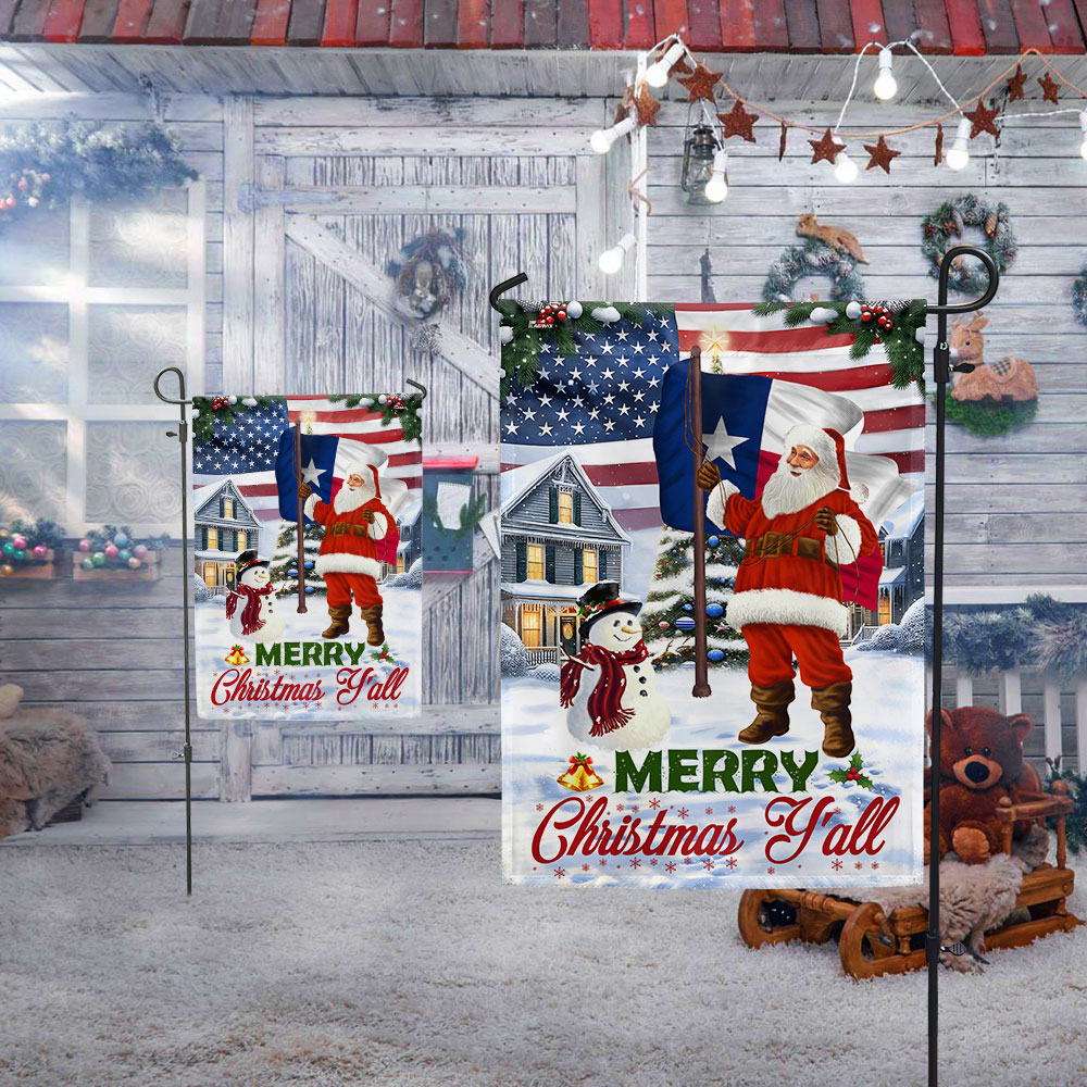 Santa Claus Merry Christmas Texas Flag TPT1305Fv3