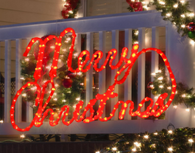 large outdoor lighted merry christmas sign