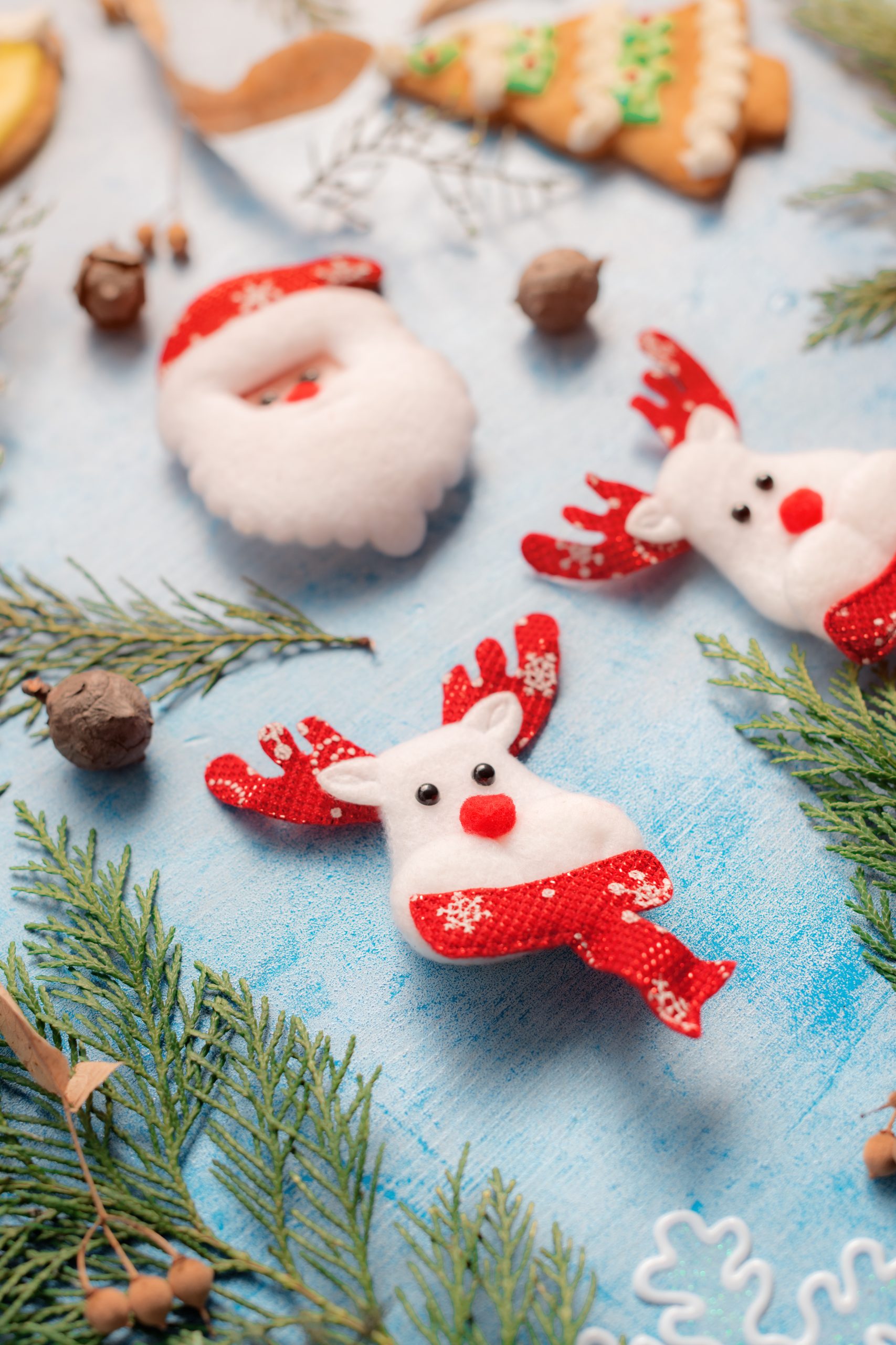 Christmas decoration, reindeer and Santa Claus